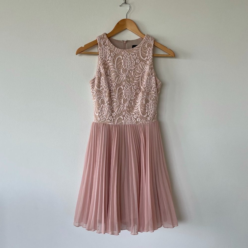 Xscape Pleated Mini Dress